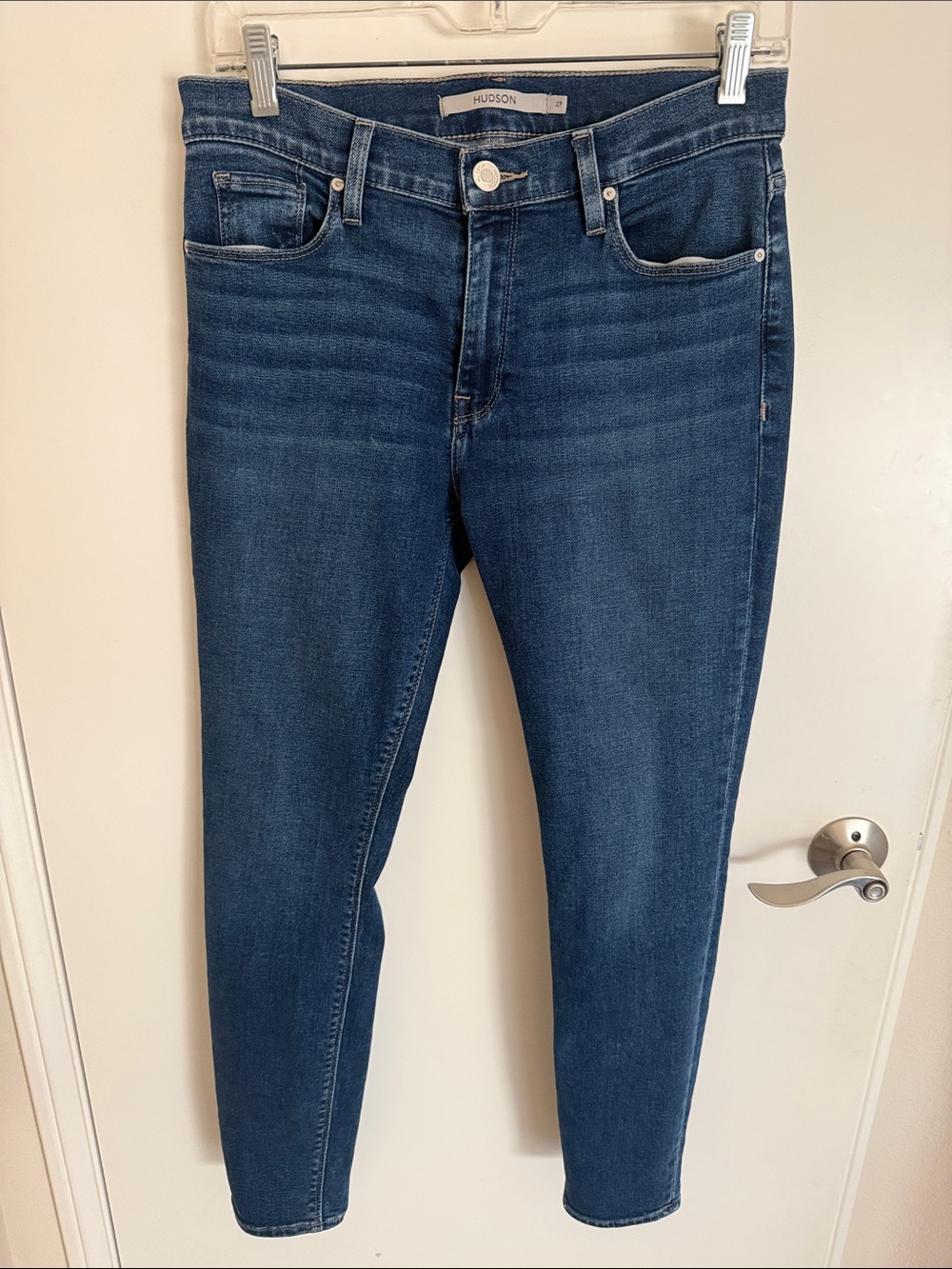 Hudson Jeans Women’s Skinny Jeans in Dark Blue Denim